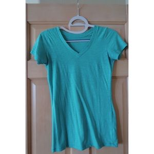Teal V-neck T-shirt